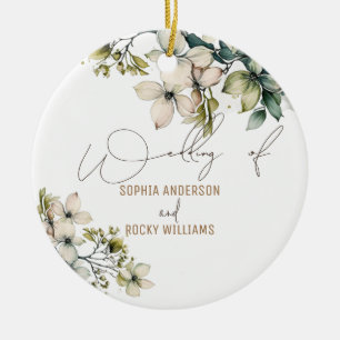 Décoration En Céramique Carte de mariage florale Élégante Bohème aux fleur
