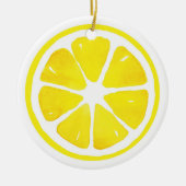 Décoration En Céramique Carte de note de tranche de citron d'aquarelle (Devant)