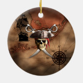 Décoration En Céramique Carte de pirate (Dos)