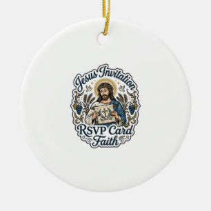 Décoration En Céramique Carte de réponse à l'invitation de Jésus Foi Invit