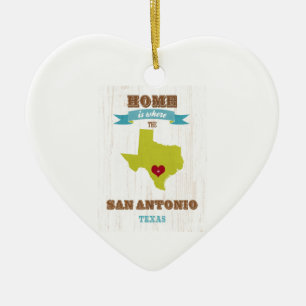 Décoration En Céramique Carte de San Antonio, le Texas - à la maison est