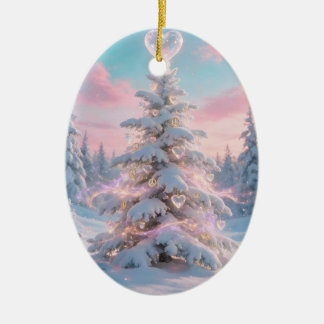 Décoration En Céramique Carte de vœux de Noël Paix & Amour