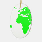 Décoration En Céramique Carte du monde blanc vert (Gauche)