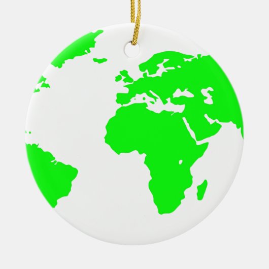 Décoration En Céramique Carte du monde blanc vert (Devant)