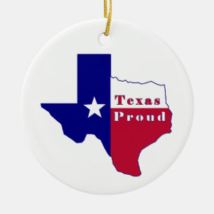 Décoration En Céramique Carte du Texas Proud