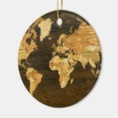 Décoration En Céramique Carte en bois du monde (Gauche)