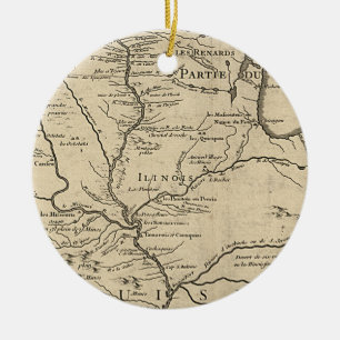 Décoration En Céramique Carte historique de l'Illinois de 1718