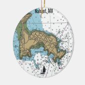 Décoration En Céramique Carte marine Nahant MA (Gauche)