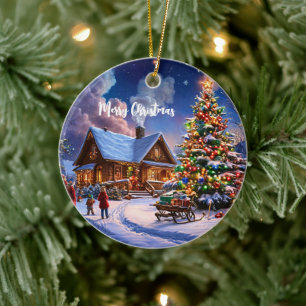 Décoration En Céramique Carte postale de Noël