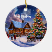 Décoration En Céramique Carte postale de Noël (Devant)