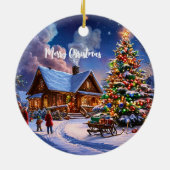 Décoration En Céramique Carte postale de Noël (Dos)