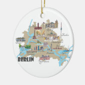 Décoration En Céramique Carte préférée de Berlin avec des points (Gauche)