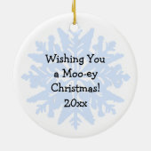 Décoration En Céramique Carte Vache Festive Noël Personnalisé (Dos)
