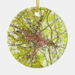 Décoration En Céramique Carte vintage de Fayetteville la Caroline du Nord