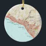Décoration En Céramique Carte vintage de Laguna Beach la Californie (1965)<br><div class="desc">C'est une carte vintage de Laguna Beach la Californie à l'origine produite en 1965.</div>