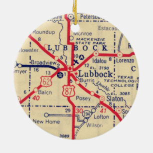 Décoration En Céramique Carte Vintage Lubbock TX