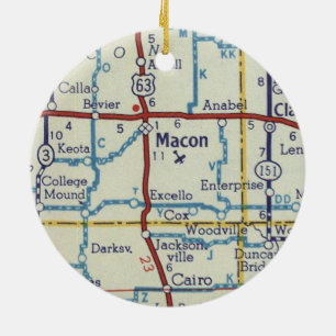 Décoration En Céramique Carte Vintage Macon MO