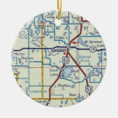 Décoration En Céramique Carte WI du Spooner (Devant)