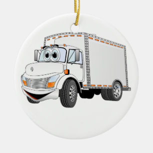 Décoration En Céramique Carton blanc du camion de livraison