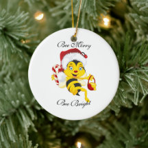 Carton de Noël d'abeille Joyeux