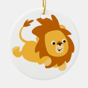 Décoration En Céramique Cartoon mignon Gamboling Lion Ornament