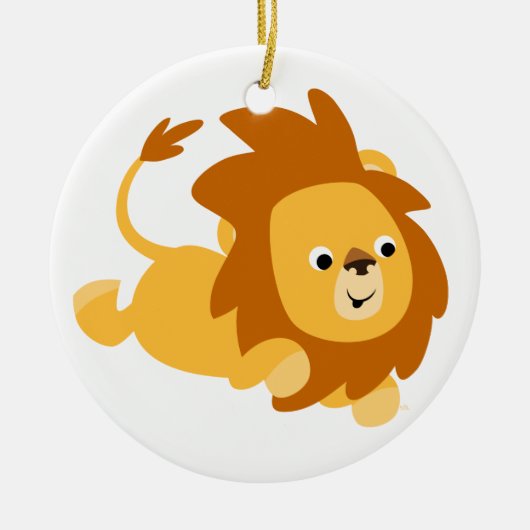 Décoration En Céramique Cartoon mignon Gamboling Lion Ornament (Devant)