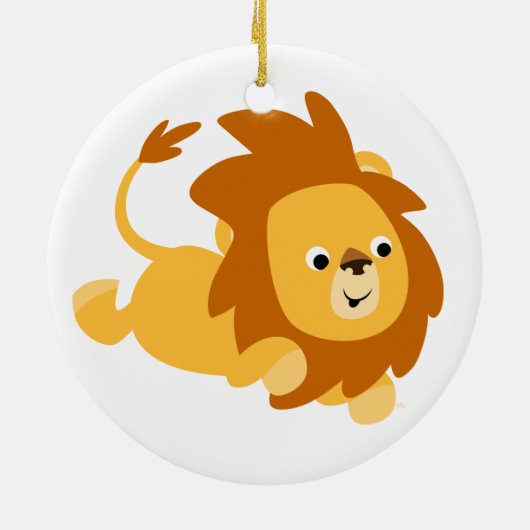 Décoration En Céramique Cartoon mignon Gamboling Lion Ornament (Dos)