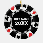 Décoration En Céramique Casino Poker Keepsaké Noël (Dos)