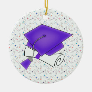 Décoration En Céramique Casquette d'obtention du diplôme et diplôme