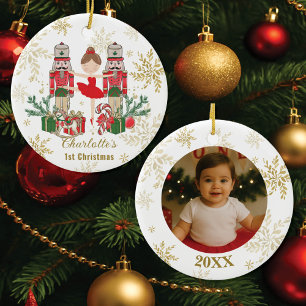 Décoration En Céramique Casse-Noisette Ballet Rouge 1ère Noël Bébé Photo