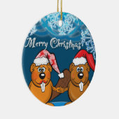 Décoration En Céramique castors de Noël (Droite)