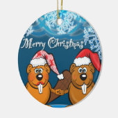 Décoration En Céramique castors de Noël (Gauche)