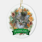 Décoration En Céramique Cat Christmas Wreath Orament (Gauche)