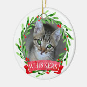 Décoration En Céramique Cat Photo Christmas Wreath (Gauche)