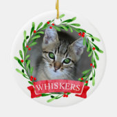 Décoration En Céramique Cat Photo Christmas Wreath (Dos)