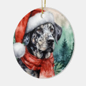 Décoration En Céramique Catahoula Leopard Hound Aquarelle Noël (Gauche)