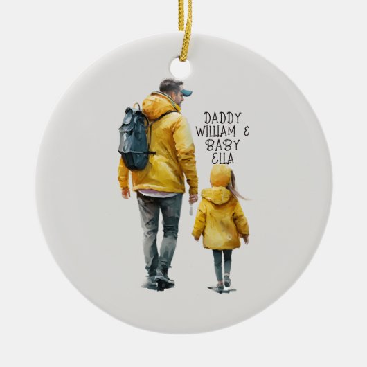 Décoration En Céramique Caution père et fille (3) (Devant)