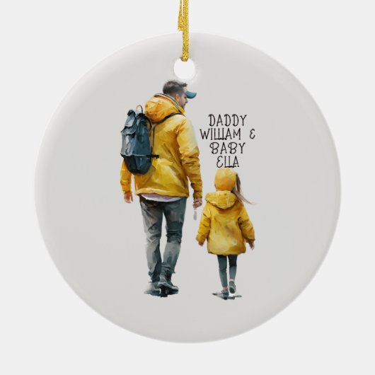 Décoration En Céramique Caution père et fille (3) (Dos)