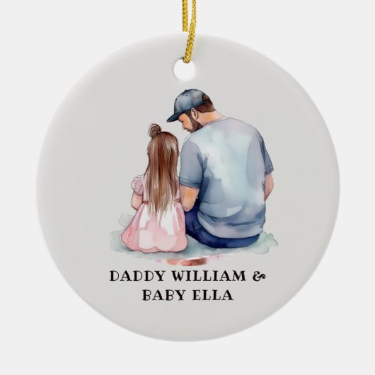 Décoration En Céramique Caution père et fille (7) (Devant)