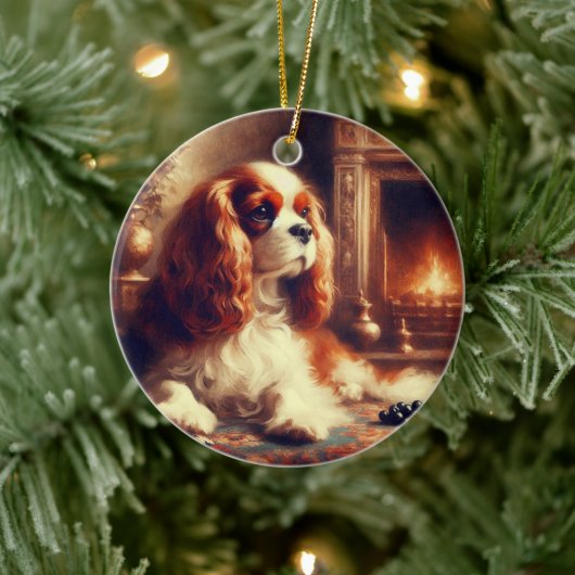 Décoration En Céramique Cavalier King Charles Spaniel (Arbre)