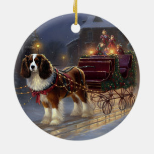 Décoration En Céramique Cavalier King Charles Spaniel Noël Festif