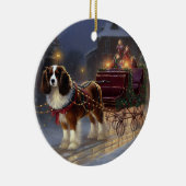 Décoration En Céramique Cavalier King Charles Spaniel Noël Festive (Droite)