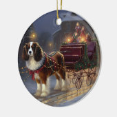 Décoration En Céramique Cavalier King Charles Spaniel Noël Festive (Gauche)