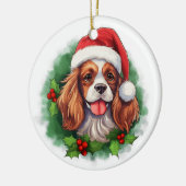 Décoration En Céramique Cavalier King Charles Spaniel Wreath (Gauche)