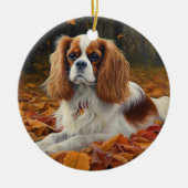 Décoration En Céramique Cavalier King en automne Feuilles automne Inspirat (Devant)