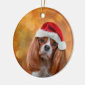 Décoration En Céramique Cavalier le roi Charles Spaniel en casquette rouge (Gauche)