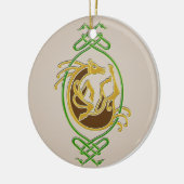 Décoration En Céramique Céleste Horse Knotwork - Vert & Or (Gauche)