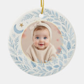 Décoration En Céramique Celestial Baby First Cute Blue Christmas Photo (Devant)