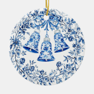 Décoration En Céramique Cellules de couronne bleu blanc personnalisées