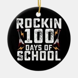 Décoration En Céramique Cent jours d'école rock à la guitare vintage